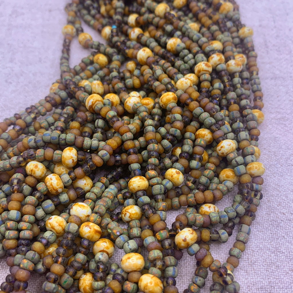 6/0 Aged FP Matted Ceramic Striped Picasso Mix Strand