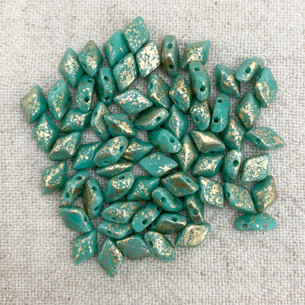 GemDuo - Gold Splash Op Turquoise