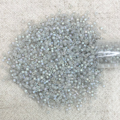 Delica 11/0 DB1286 Matte Transp Gray Mist AB