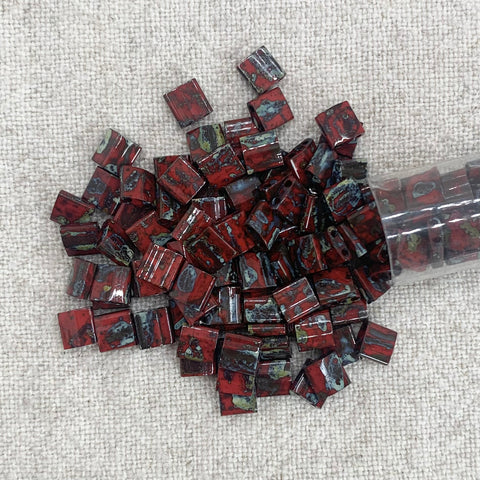 Tila Bead - Picasso Red