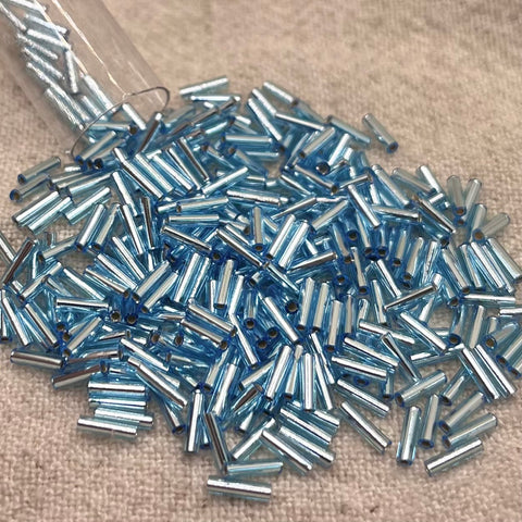 Miyuki Bugle #2 6mm - Silver-Lined Light Blue