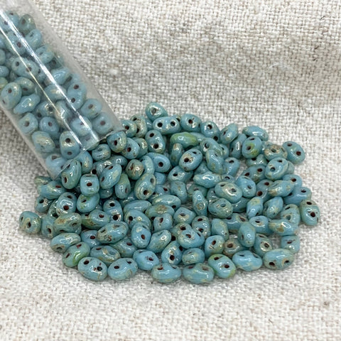 Mini Duo - Blue Turquoise Silver Picasso