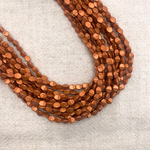 Pinch Bead - Saturated Metallic Russet Orange