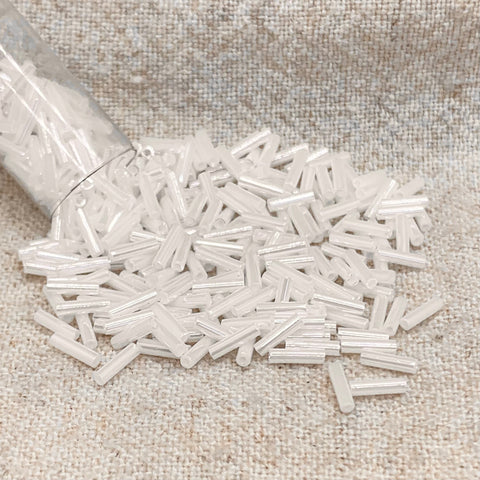 Miyuki Bugle #2 6mm - White Pearl Ceylon