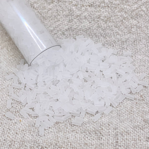 Miyuki Bugle #1 3mm - Matte Transparent Crystal