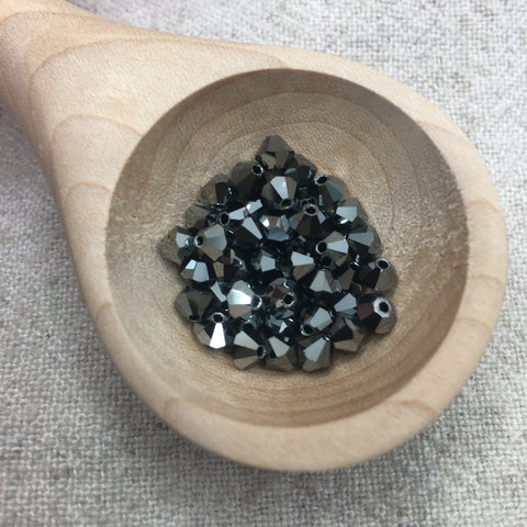 Preciosa 4mm - Jet Hematite