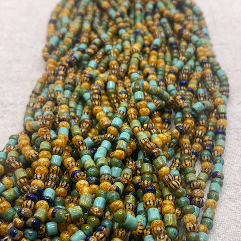 5/0 Aged Bahamas Striped Tube Picasso Mix Strand