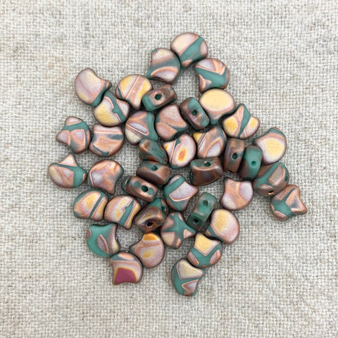 Ginkgo Bead - Matte Bronze Apollo Turquoise