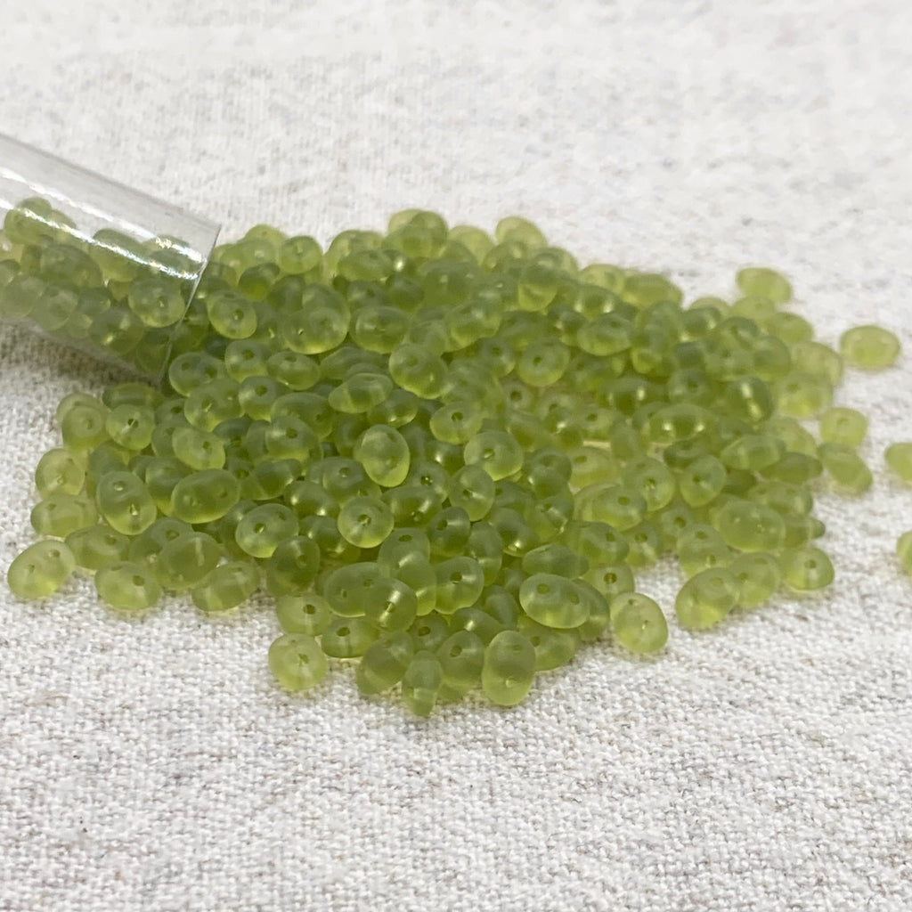 SuperDuo Matte Transparent Olivine