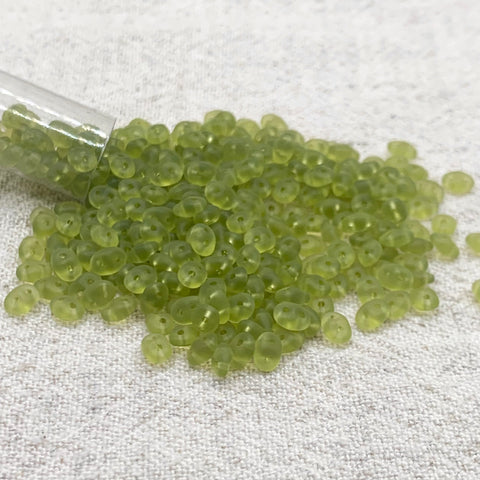 SuperDuo Matte Transparent Olivine