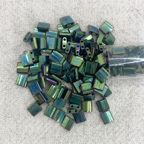 Tila Bead - Metallic Green Iris