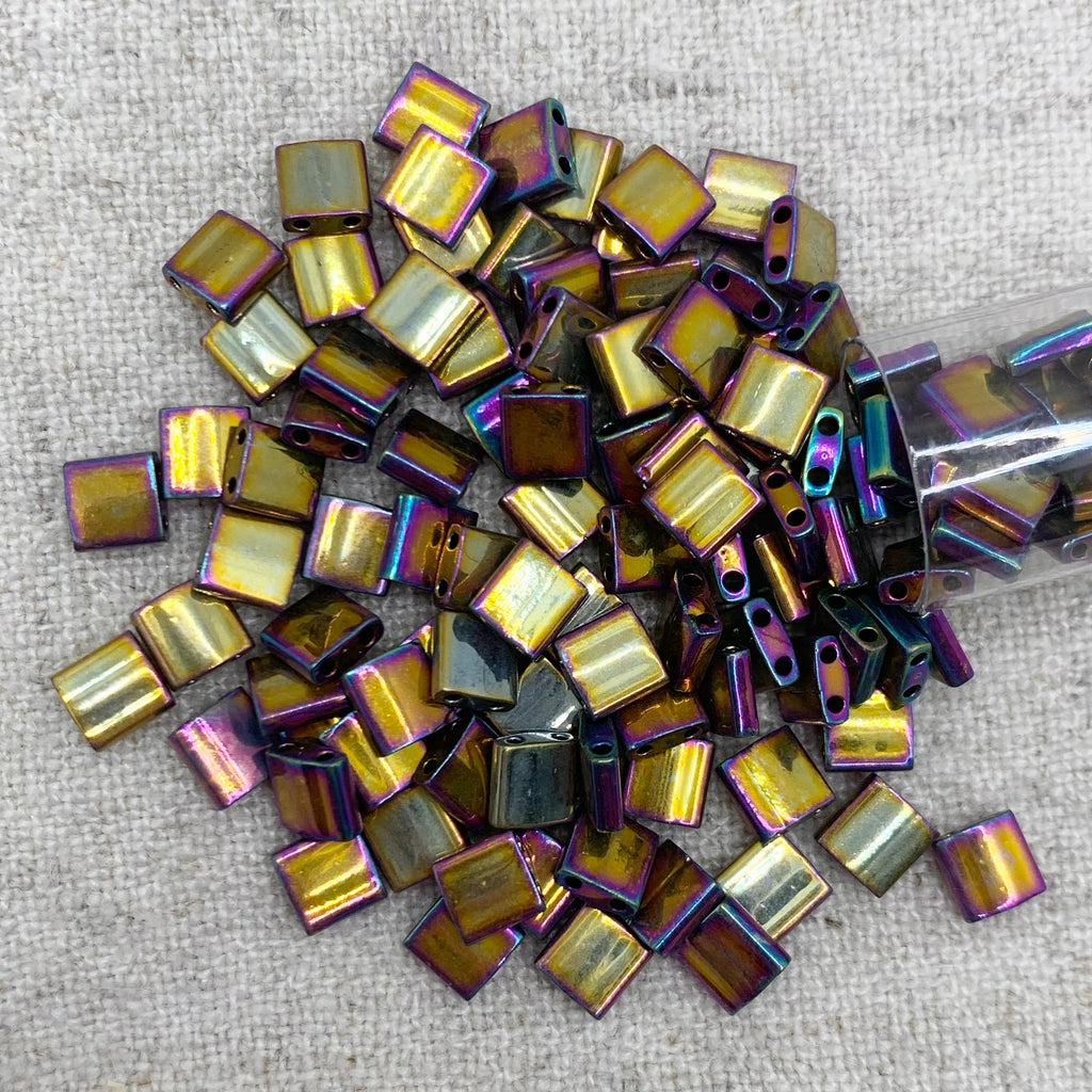 Tila Bead - Metallic Purple Gold Iris