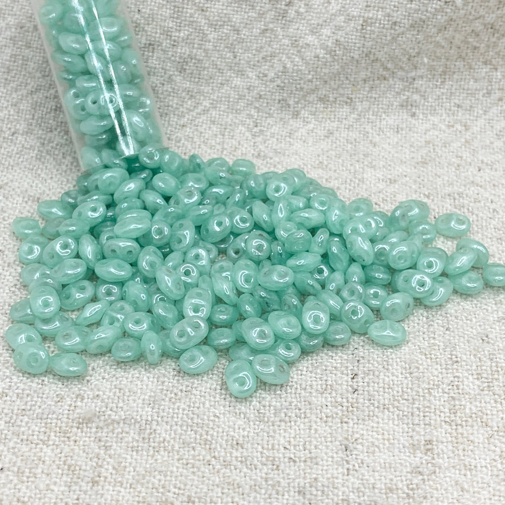 SuperDuo Silk Green Aqua White Luster