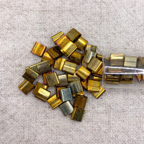 Tila Bead - Metallic Gold Iris