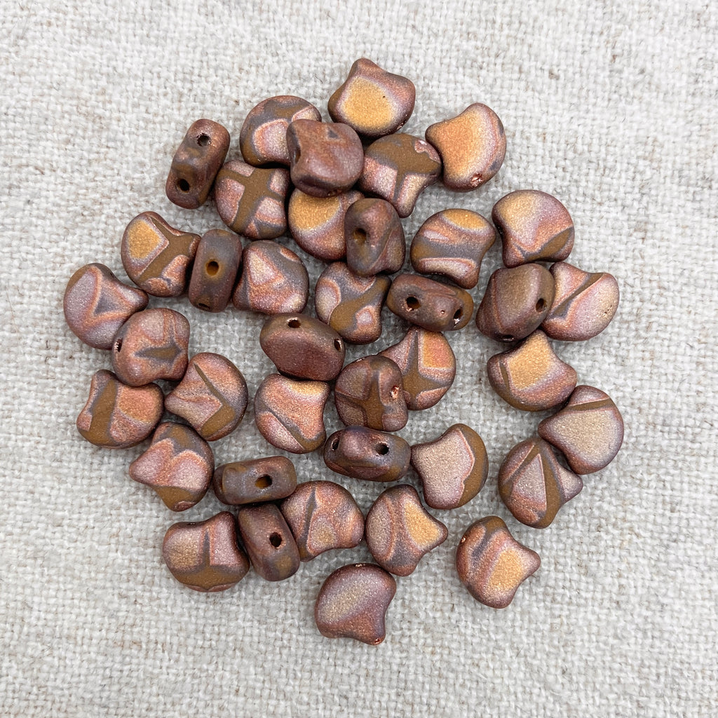 Ginkgo Bead - Chocolate Capri Gold Matte Batik