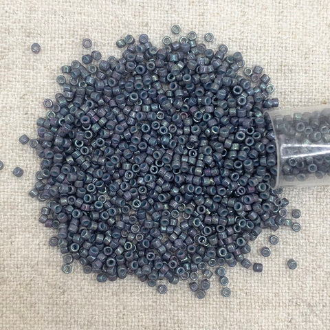 Delica 11/0 DB132 Op Dark Gray AB
