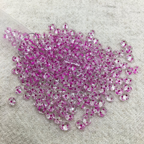 SuperDuo Crystal Pink Lined