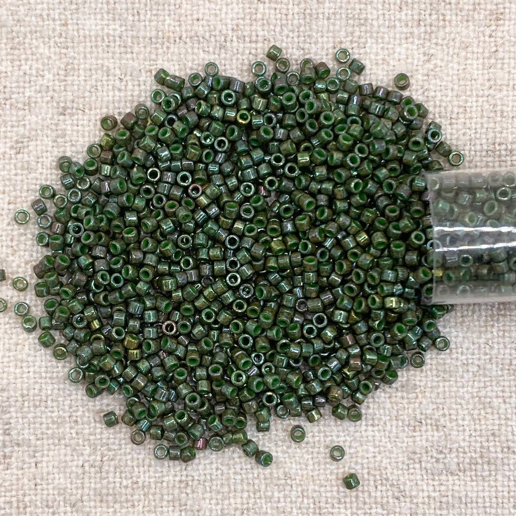 Delica 11/0 DB131 Op Dark Olive Luster Dyed