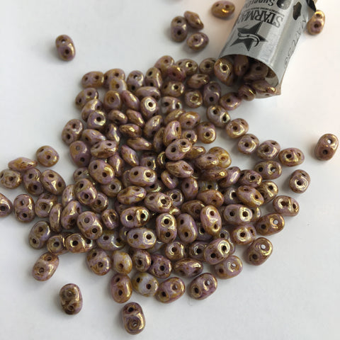 SuperDuo Luster - Op Gold/Smoky Topaz