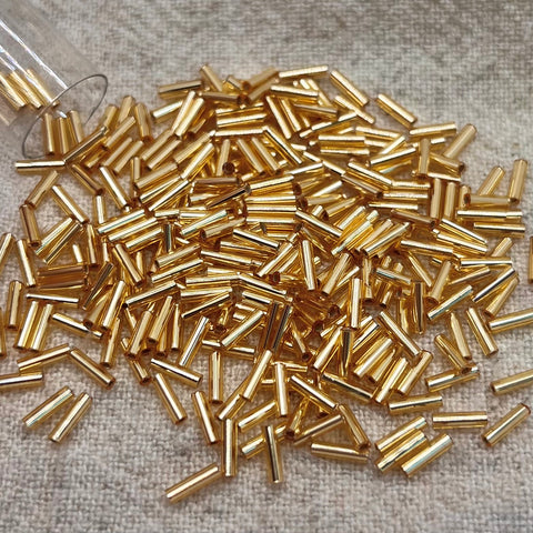 Miyuki Bugle #2 6mm - Silver-Lined Gold