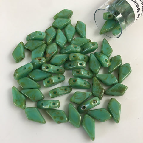 Kite Bead - Turquoise Green Dk Travertine