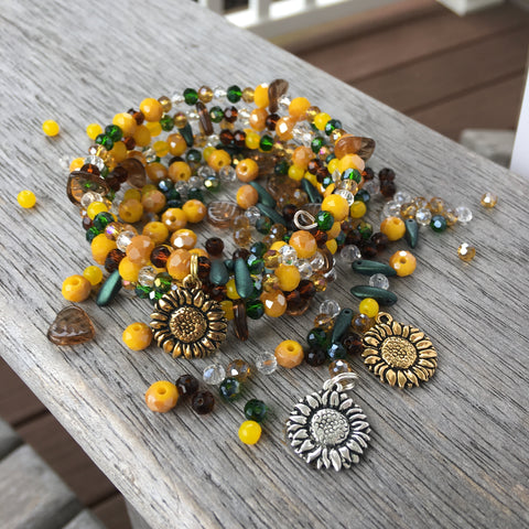 Sunflower Memory Wire Bracelet Kit