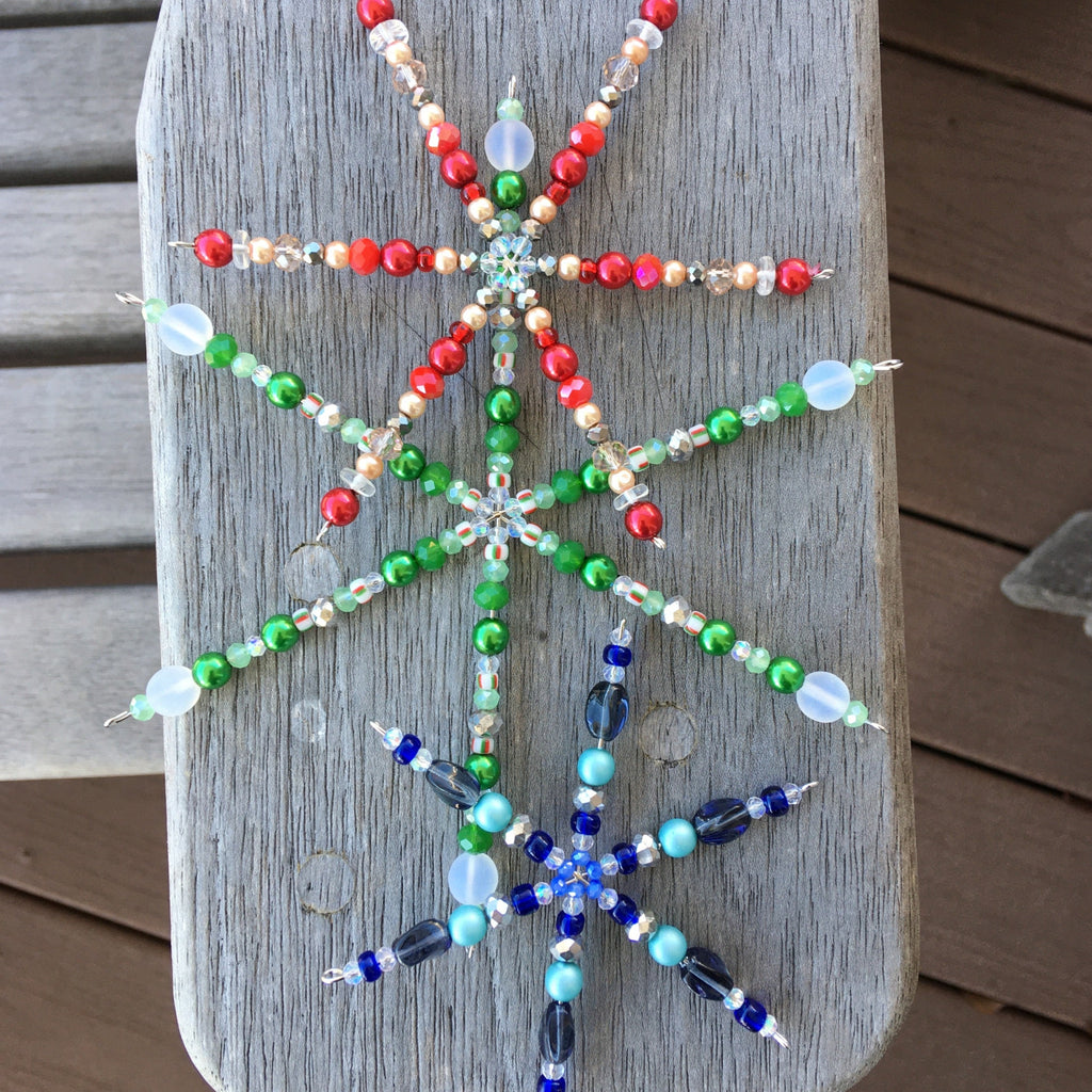 Holiday Beaded Ornament Kit - Mini Snowflakes 2, Makes 24 - 20280495