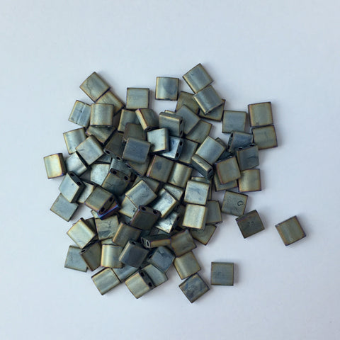 Tila Bead - Matte Metallic Silver Grey